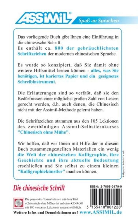 Produktbild: Assimil-Methode. Die chinesische Schrift