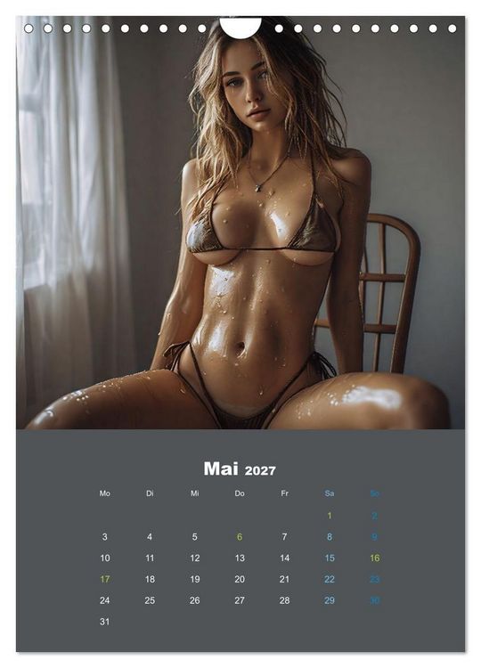 Produktbild: Einge&ouml;lt - Sexy Frauen Kalender (Wandkalender 2027 DIN A4 hoch), CALVENDO Monatskalender