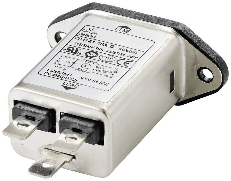 Produktbild: TRU COMPONENTS TC-10101440 Netzfilter mit Kaltger&auml;tebuchse 250 V/AC 10 A 0.3 mH (L x B x H) 58 x 50 x 22.8 mm 1 St.