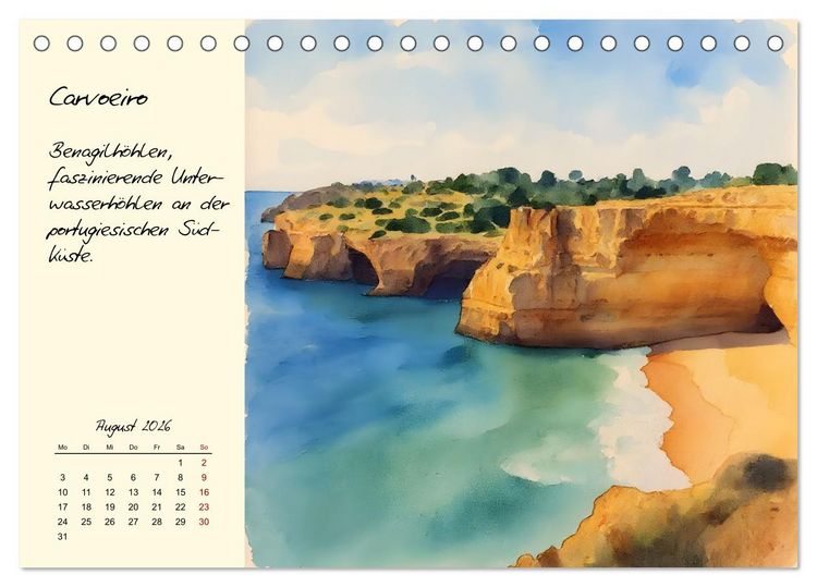 Produktbild: Portugal - Traumland am Atlantik (Tischkalender 2026 DIN A5 quer), CALVENDO Monatskalender