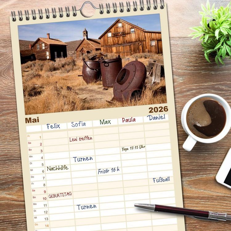 Produktbild: Familienplaner 2026 - Kalifornien USA mit 5 Spalten (Wandkalender, 21 x 45 cm) CALVENDO