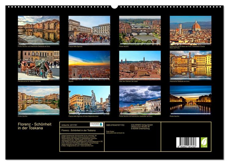Produktbild: Florenz - Sch&ouml;nheit in der Toskana (hochwertiger Premium Wandkalender 2026 DIN A2 quer), Kunstdruck in Hochglanz
