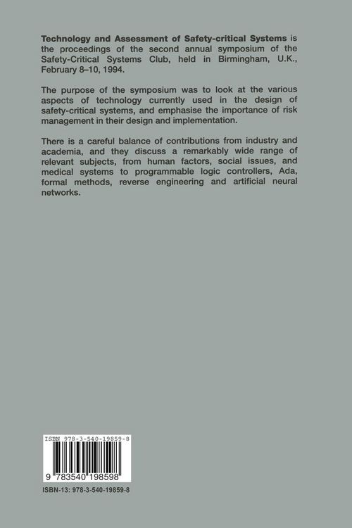 Produktbild: Technology and Assessment of Safety-Critical Systems