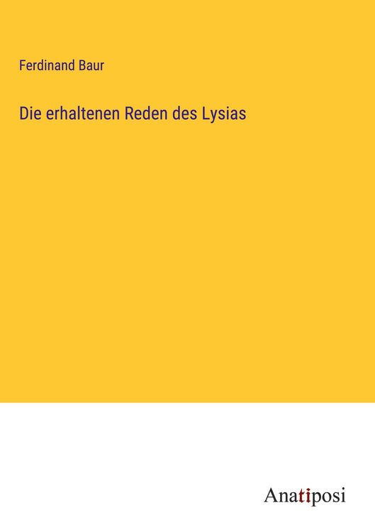 Produktbild: Die erhaltenen Reden des Lysias