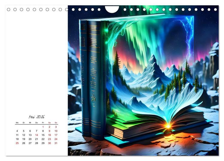Produktbild: Fantastische surreale B&uuml;cherwelten (Wandkalender 2026 DIN A4 quer), CALVENDO Monatskalender