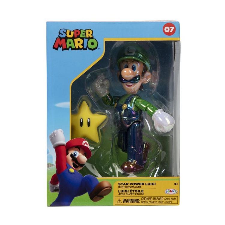Produktbild: Nintendo Super Mario Figur Luigi w/ Star in Sammlerbox, 10 cm