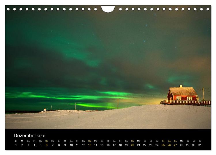 Produktbild: Magische N&auml;chte - POLARLICHT (Wandkalender 2026 DIN A4 quer), CALVENDO Monatskalender
