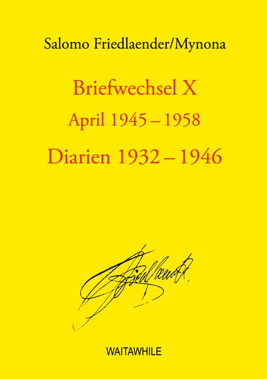 Produktbild: Briefwechsel X April 1945-1958 Diarien 1932-1946