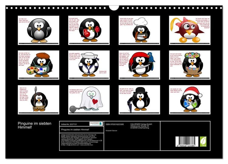 Produktbild: Pinguine im siebten Himmel! (Wandkalender 2026 DIN A3 quer), CALVENDO Monatskalender