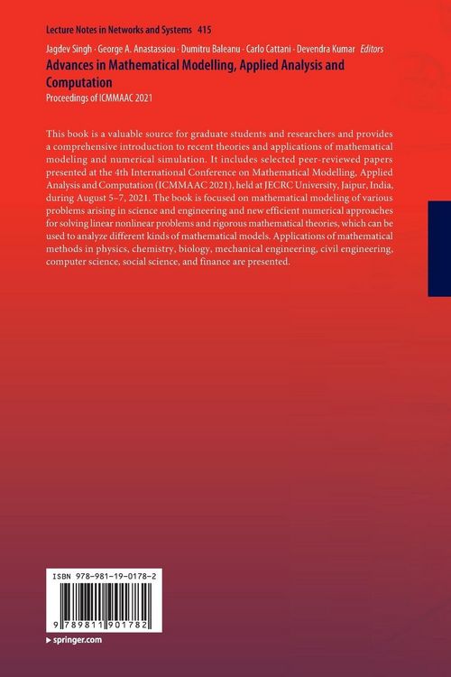 Produktbild: Advances in Mathematical Modelling, Applied Analysis and Computation