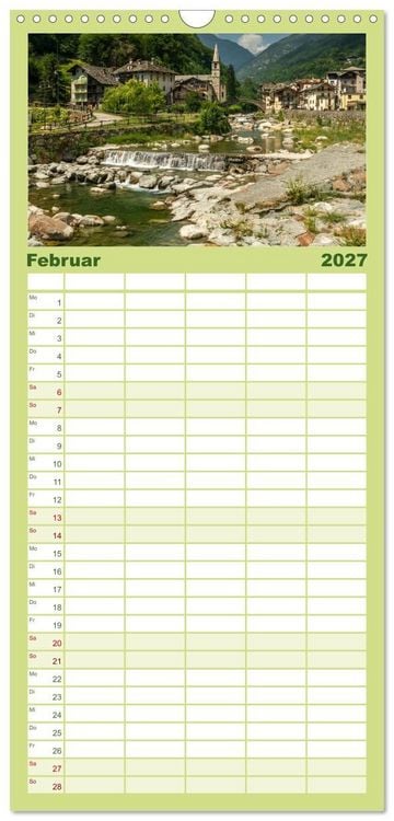 Produktbild: Familienplaner 2027 - Natur im Aostatal mit 5 Spalten (Wandkalender, 21 x 45 cm) CALVENDO