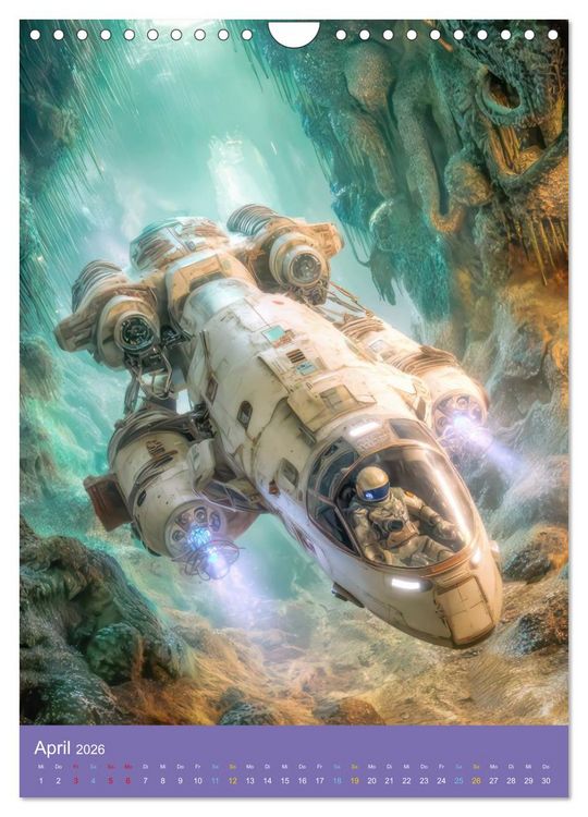 Produktbild: Fantasievoller Science-Fiction - Fantastische Welten (Wandkalender 2026 DIN A4 hoch), CALVENDO Monatskalender