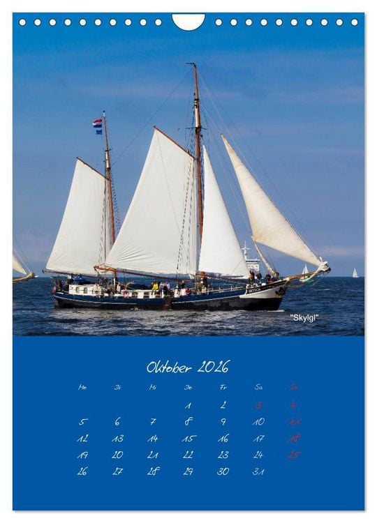 Produktbild: Unter Segeln (Wandkalender 2026 DIN A4 hoch), CALVENDO Monatskalender