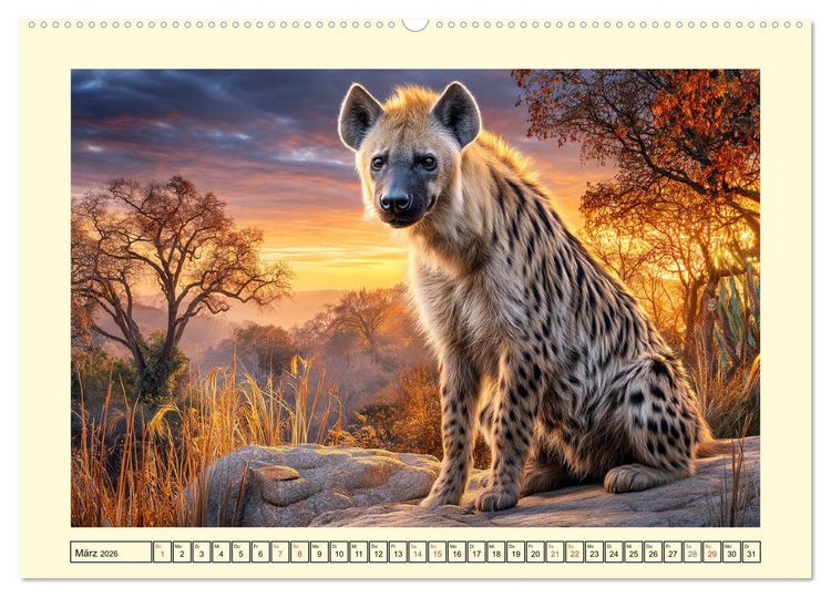 Produktbild: Afrikas Hy&auml;nen. Die kichernden Schatten der Savanne (hochwertiger Premium Wandkalender 2026 DIN A2 quer), Kunstdruck in Hochglanz