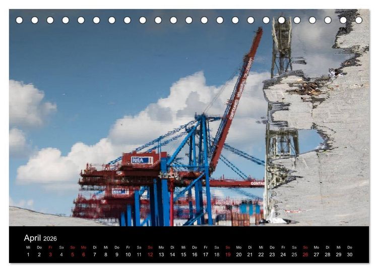 Produktbild: Der Hafen Hamburg bei Tag und Nacht (Tischkalender 2026 DIN A5 quer), CALVENDO Monatskalender