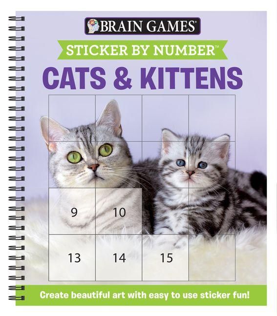 Produktbild: Brain Games - Sticker by Number: Cats & Kittens (Easy - Square Stickers)