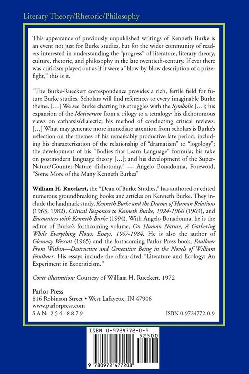 Produktbild: Letters from Kenneth Burke to William H. Rueckert, 1959-1987