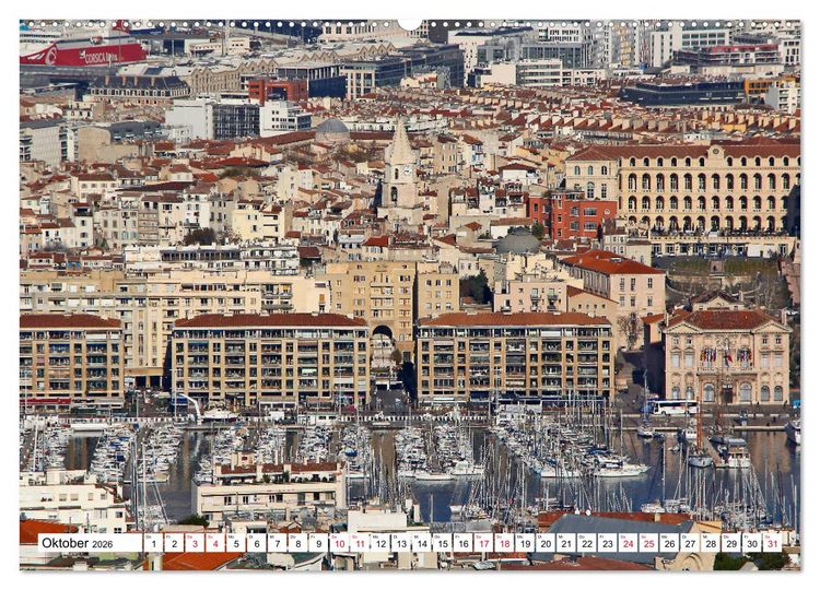 Produktbild: Marseille vom Frankfurter Taxifahrer Petrus Bodenstaff (hochwertiger Premium Wandkalender 2026 DIN A2 quer), Kunstdruck in Hochglanz