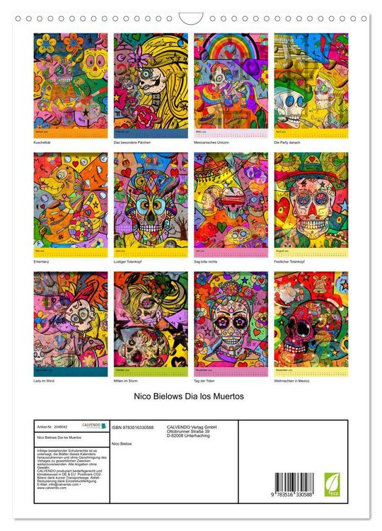 Produktbild: Nico Bielows Dia los Muertos (Wandkalender 2026 DIN A3 hoch), CALVENDO Monatskalender