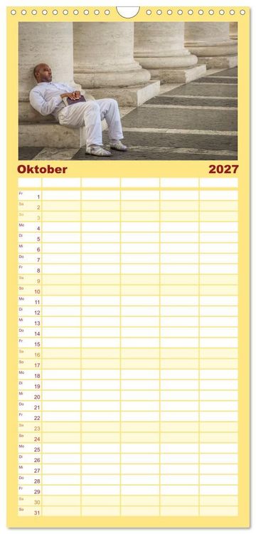 Produktbild: Familienplaner 2027 - San Pietro - Petersplatz und Petersdom mit 5 Spalten (Wandkalender, 21 x 45 cm) CALVENDO