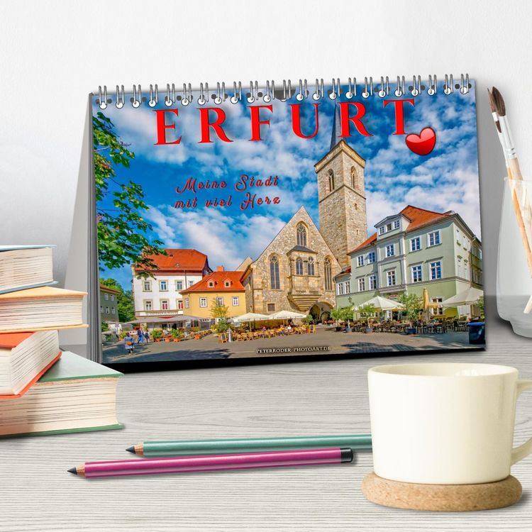 Produktbild: Erfurt - meine Stadt mit viel Herz (Tischkalender 2026 DIN A5 quer), CALVENDO Monatskalender