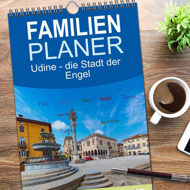 Produktbild: Familienplaner 2026 - Udine - die Stadt der Engel mit 5 Spalten (Wandkalender, 21 x 45 cm) CALVENDO