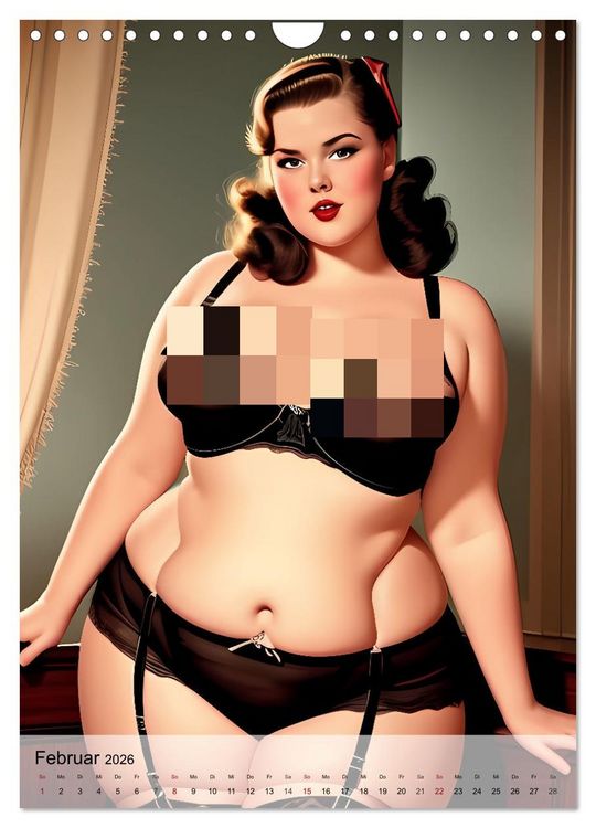 Produktbild: Pin up Girls Hei&szlig;e Kurven mit Retro Charme (Wandkalender 2026 DIN A4 hoch), CALVENDO Monatskalender