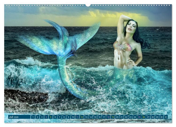 Produktbild: Meerjungfrauen - der Zauber lebt (hochwertiger Premium Wandkalender 2026 DIN A2 quer), Kunstdruck in Hochglanz