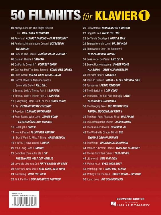 Produktbild: 50 Filmhits f&uuml;r Klavier 1