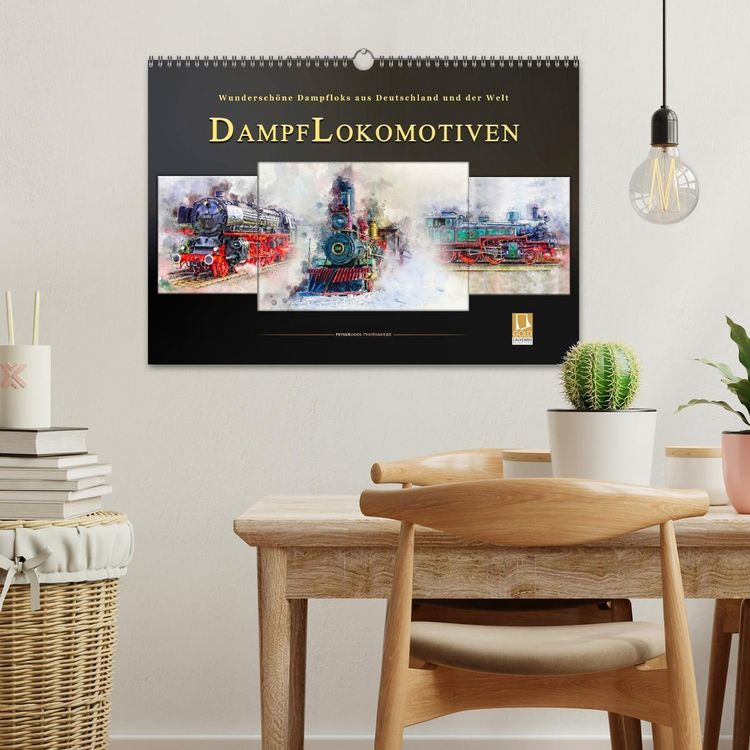 Produktbild: Dampflokomotiven - wundersch&ouml;ne Dampfloks aus Deutschland und der Welt (Wandkalender 2026 DIN A3 quer), CALVENDO Monatskalender