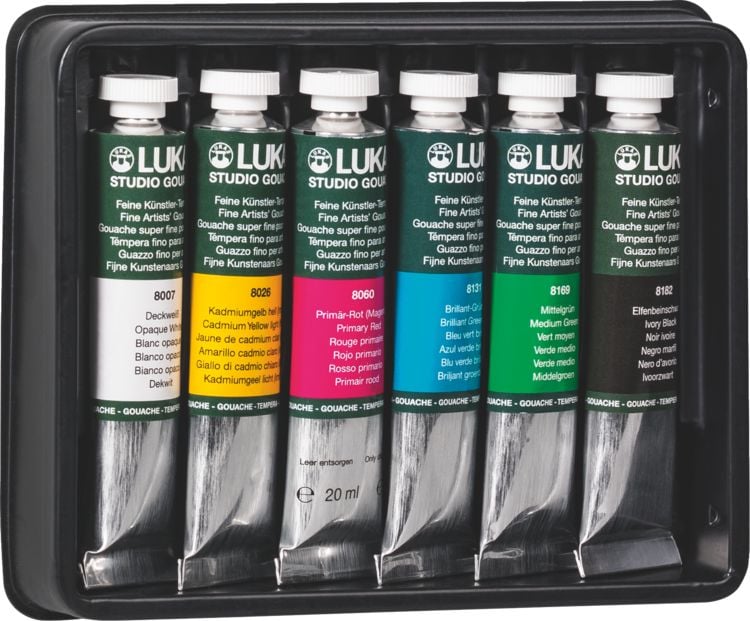 Produktbild: Lukas Studio Gouache Tempera Farben 6 x 20ml