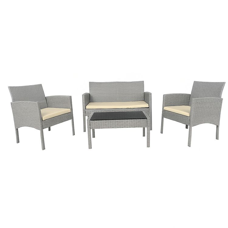 Produktbild: HTI-Living 4-teiliges Outdoorset Zita grau/beige Zita 4-teiliges Outdoorset Zita grau/beige Zita