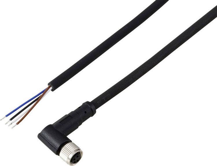 Produktbild: TRU COMPONENTS TC-13751828 Anschlussleitung M8 x 1 Buchse, gewinkelt 5 m Polzahl Sensoren: 4 1 St.