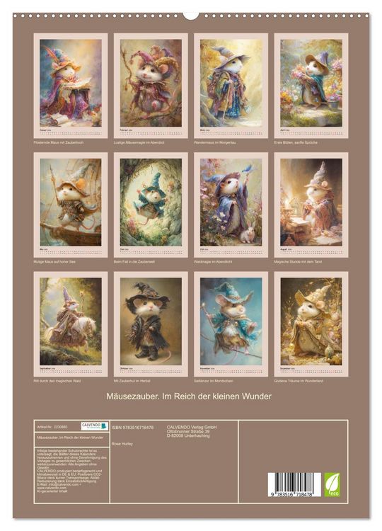 Produktbild: M&auml;usezauber. Im Reich der kleinen Wunder (hochwertiger Premium Wandkalender 2026 DIN A2 hoch), Kunstdruck in Hochglanz