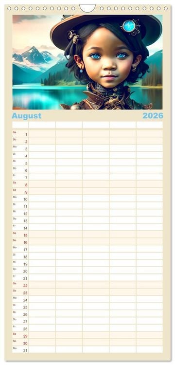 Produktbild: Familienplaner 2026 - Kleine Steampunk Stars mit 5 Spalten (Wandkalender, 21 x 45 cm) CALVENDO