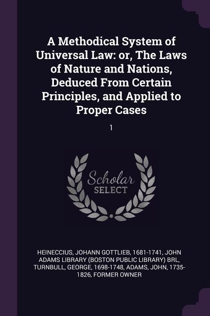 Produktbild: A Methodical System of Universal Law