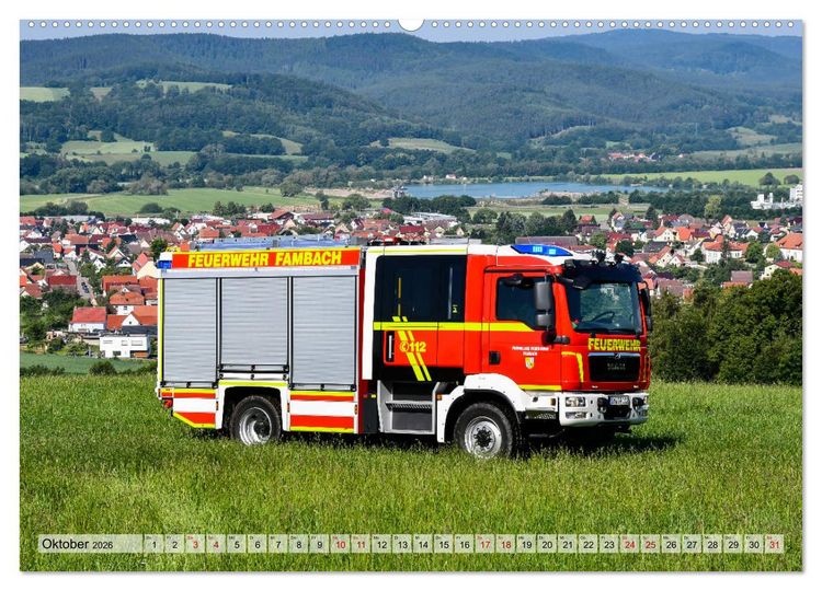 Produktbild: Feuerwehrfahrzeuge (hochwertiger Premium Wandkalender 2026 DIN A2 quer), Kunstdruck in Hochglanz