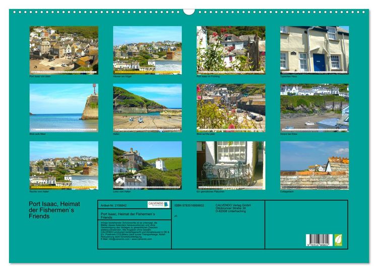 Produktbild: Port Isaac, Heimat der Fishermen`s Friends (Wandkalender 2026 DIN A2 quer), CALVENDO Monatskalender