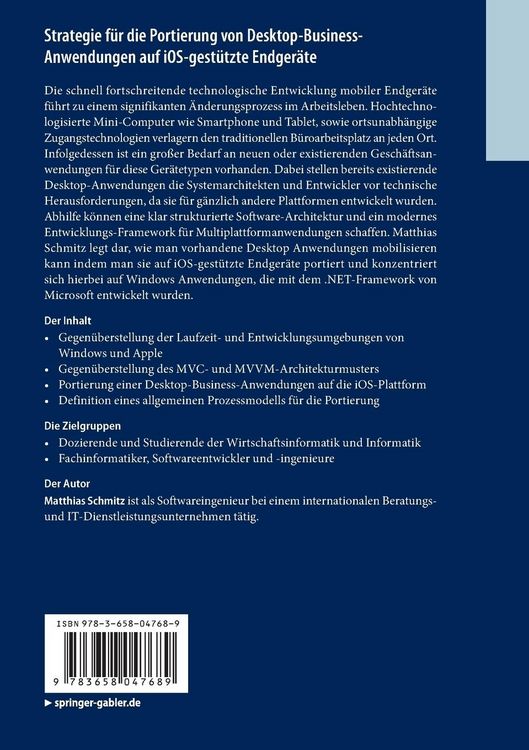 Produktbild: Strategie f&uuml;r die Portierung von Desktop-Business-Anwendungen auf iOS-gest&uuml;tzte Endger&auml;te