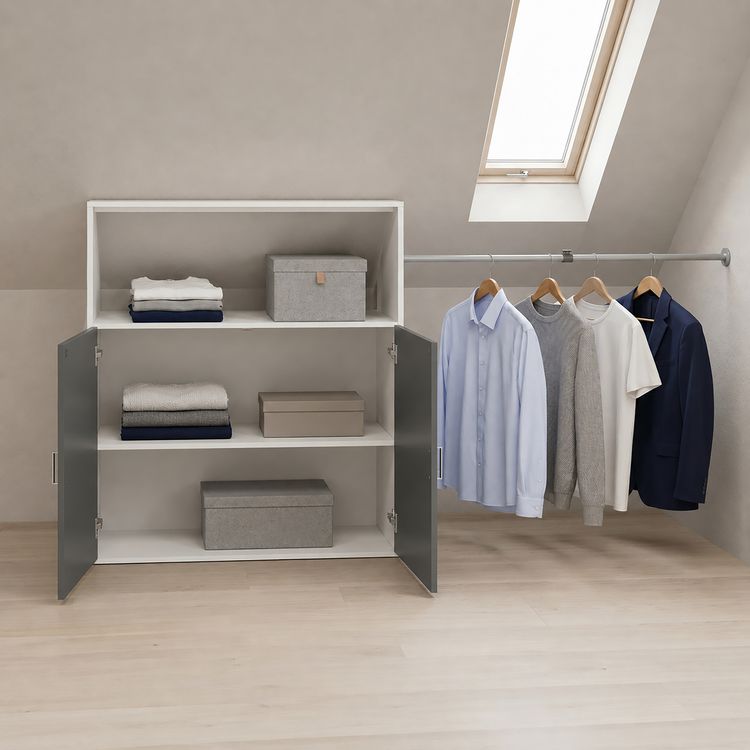 Produktbild: Dachschr&auml;gen Kleiderschrank mit Stange Dacho M