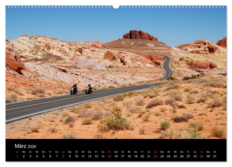 Produktbild: Born to be Wild - Mit der Harley durch den S&uuml;dwesten der USA (Wandkalender 2026 DIN A2 quer), CALVENDO Monatskalender