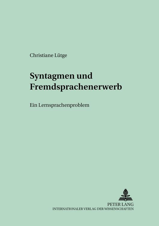 Produktbild: Syntagmen und Fremdsprachenerwerb
