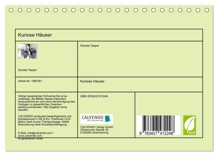 Produktbild: Kuriose H&auml;user (Tischkalender 2026 DIN A5 quer), CALVENDO Monatskalender