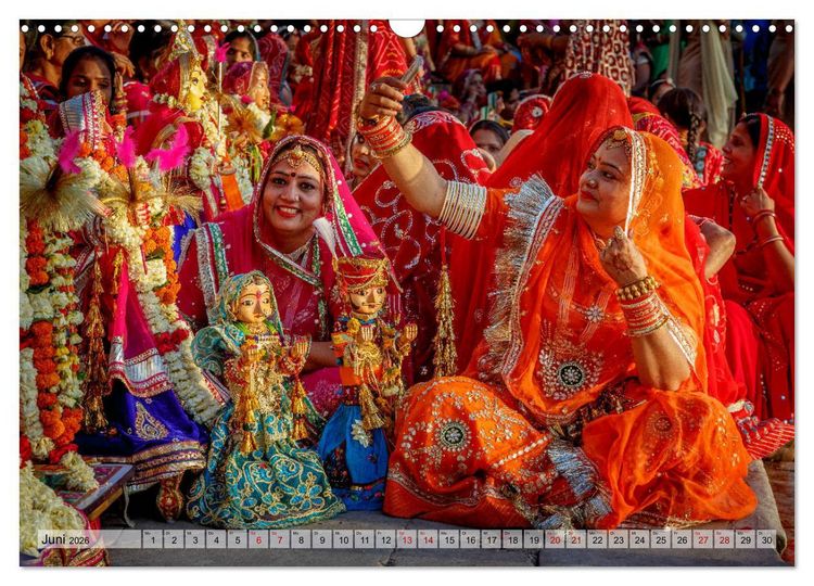 Produktbild: Indien - Spektakel der Farben (Wandkalender 2026 DIN A3 quer), CALVENDO Monatskalender