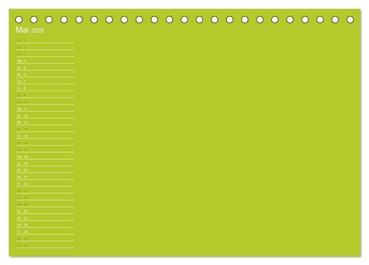 Produktbild: Bastel-Geburtstagskalender gr&uuml;n / Geburtstagskalender (Tischkalender 2026 DIN A5 quer), CALVENDO Monatskalender