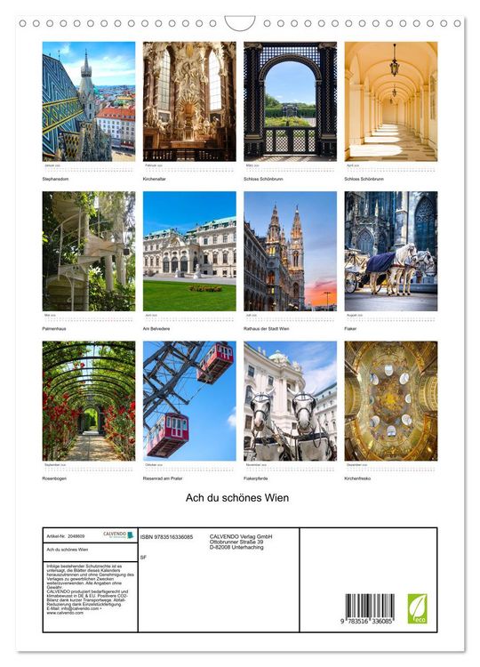 Produktbild: Ach du sch&ouml;nes Wien (Wandkalender 2026 DIN A3 hoch), CALVENDO Monatskalender