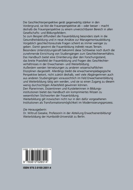 Produktbild: Handbuch zur Frauenbildung