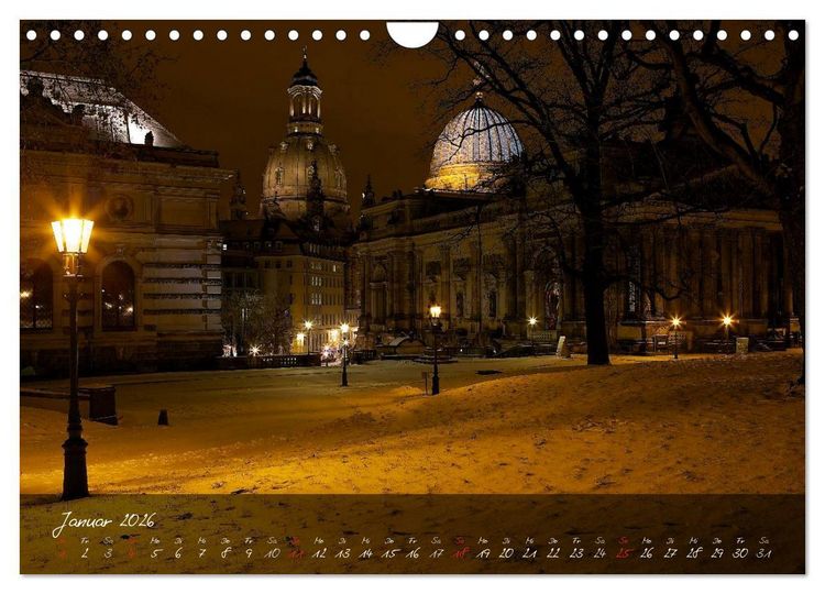 Produktbild: Nachts in Dresden (Wandkalender 2026 DIN A4 quer), CALVENDO Monatskalender