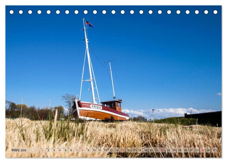 Produktbild: Norddeich Spaziergang vom Hafen bis zum Strand (Tischkalender 2026 DIN A5 quer), CALVENDO Monatskalender