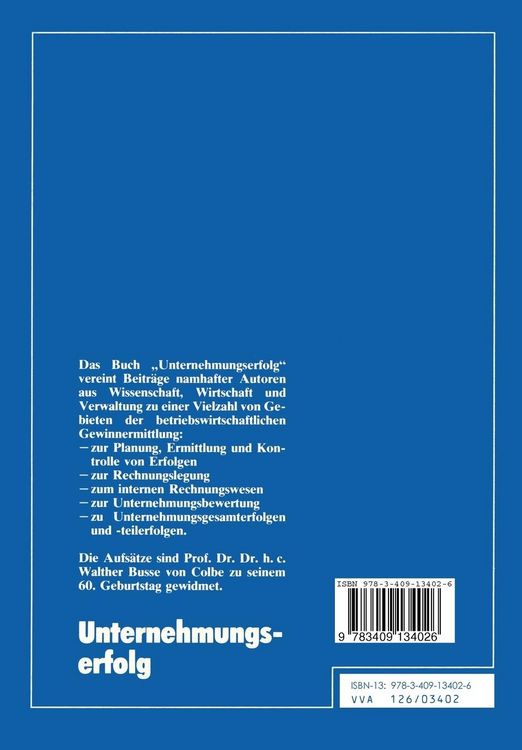 Produktbild: Unternehmungserfolg